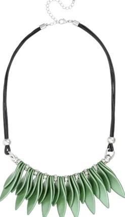 Bijou Brigitte Statement-Ketten>Kette - Shiny Leaves grün