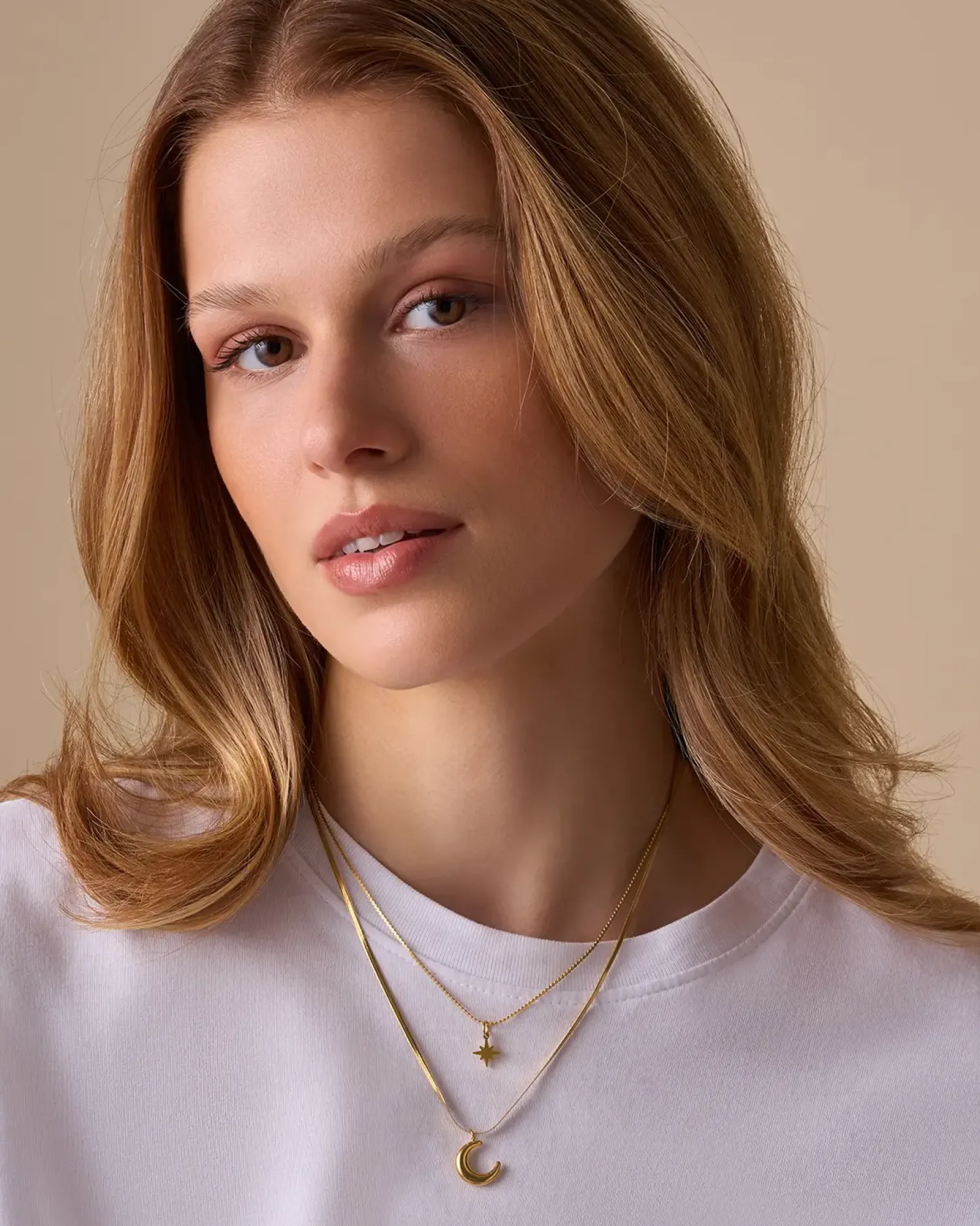 Bijou Brigitte Edelstahlschmuck In Gold|Layering-Ketten>Kette - Shiny Moon gold