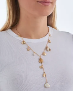 Bijou Brigitte Maritimer Schmuck|Ketten Gold>Kette - Shiny Shells gold, weiß