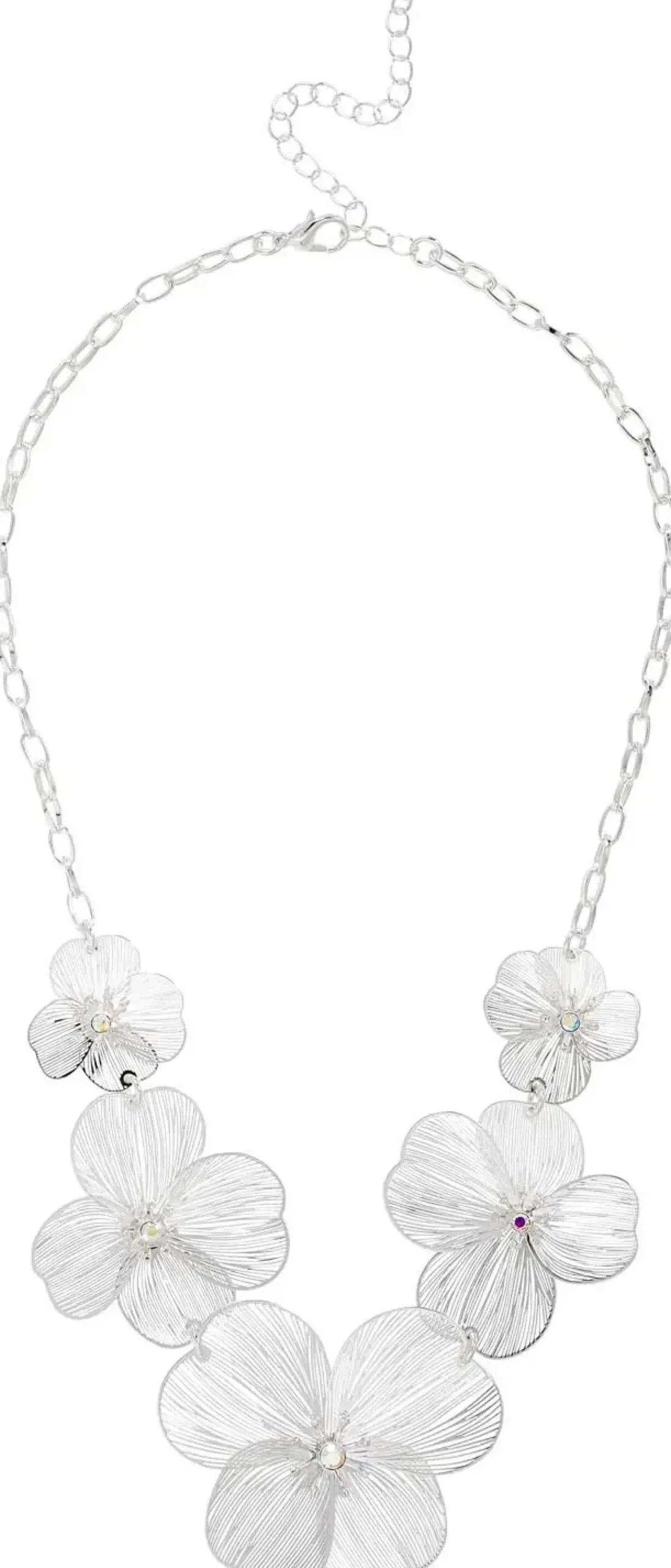 Bijou Brigitte Statement-Ketten|Blumenschmuck>Kette - Silver Petal silber