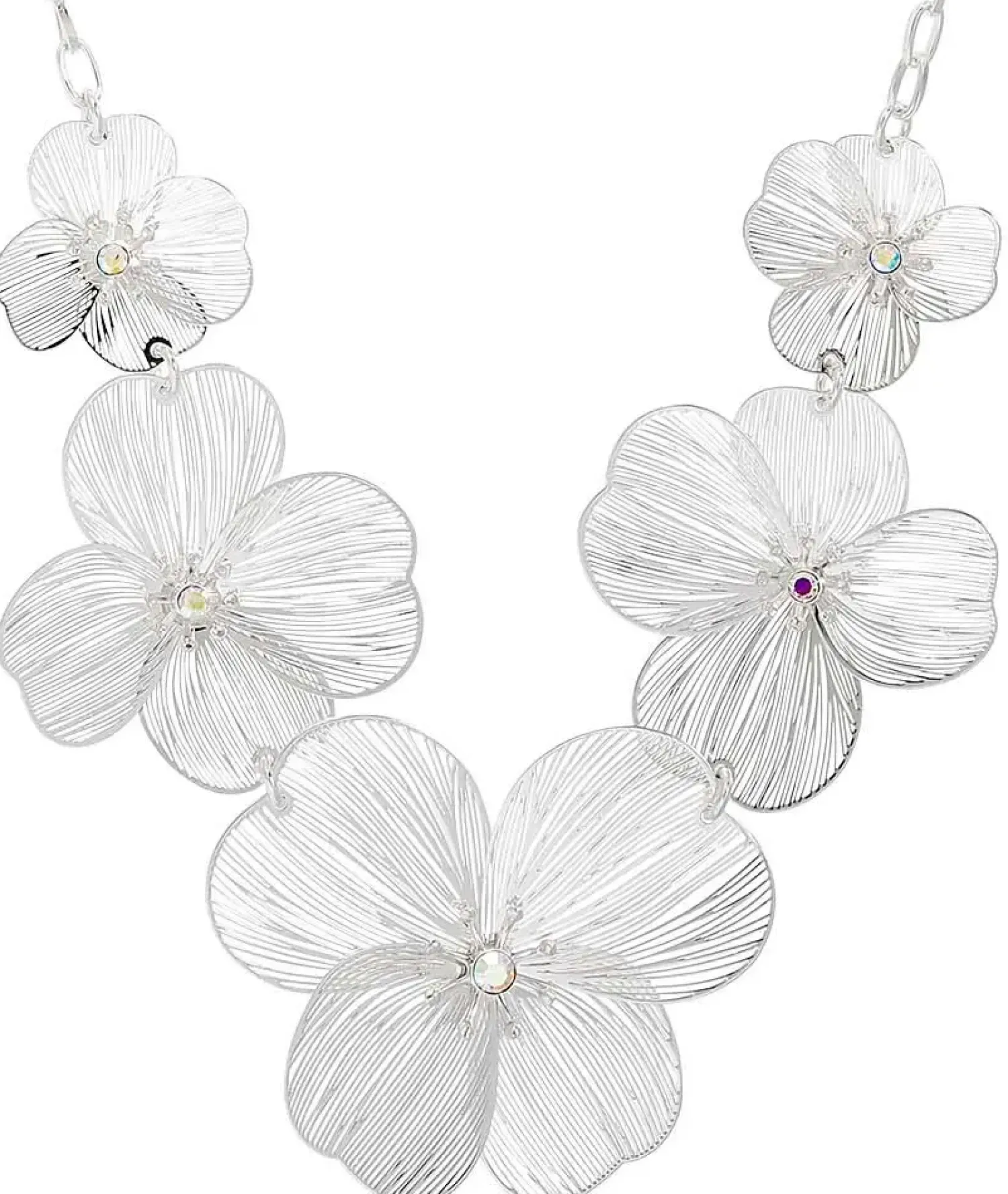 Bijou Brigitte Statement-Ketten|Blumenschmuck>Kette - Silver Petal silber
