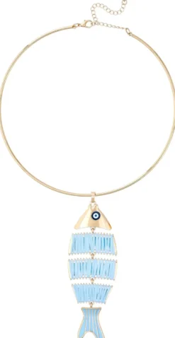Bijou Brigitte Statement-Ketten|Ketten Gold>Kette - Soft Waves gold, blau