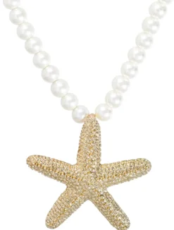 Bijou Brigitte Perlenschmuck|Statement-Ketten>Kette - Star Pearls gold, weiß