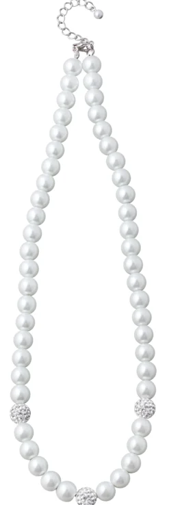 Bijou Brigitte Perlenschmuck|Perlenketten>Kette - Strassperlen weiß