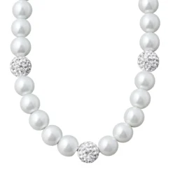 Bijou Brigitte Perlenschmuck|Perlenketten>Kette - Strassperlen weiß