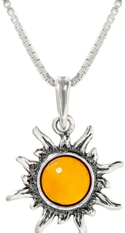 Bijou Brigitte Boho-Schmuck|Ketten 925Er Silber>Kette - Sun Amber silber