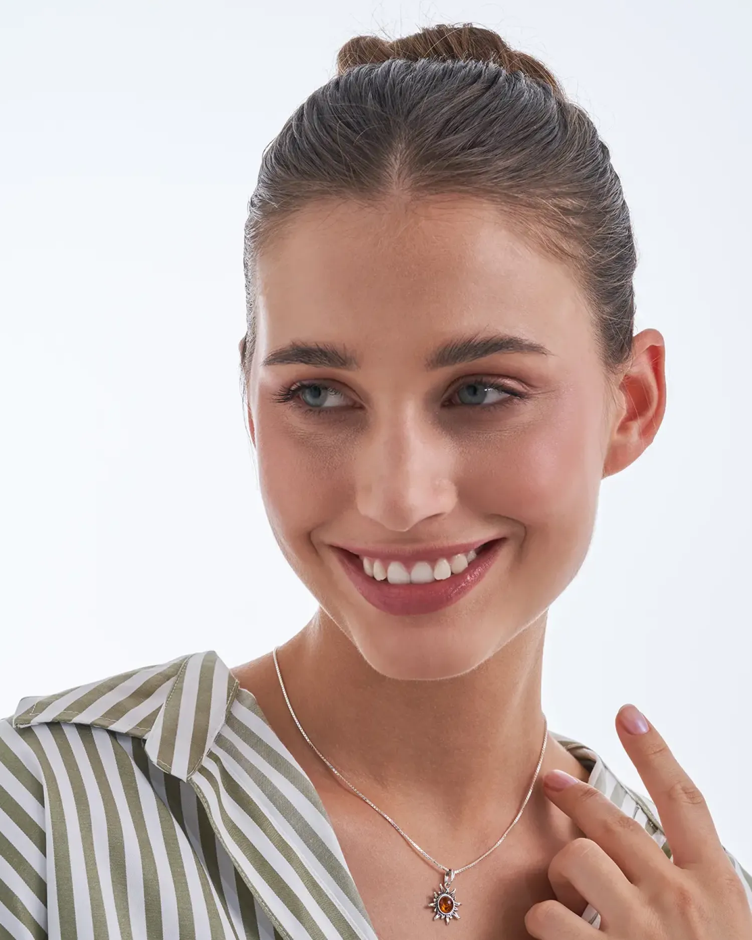 Bijou Brigitte Boho-Schmuck|Ketten 925Er Silber>Kette - Sun Amber silber