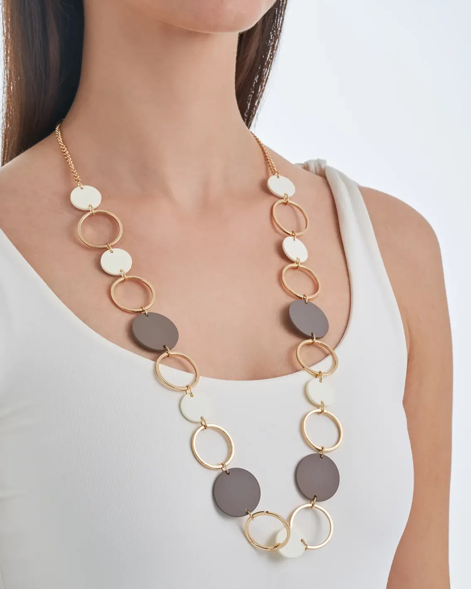 Bijou Brigitte Ketten Gold>Kette - Taupe Shine beige, gold, grau