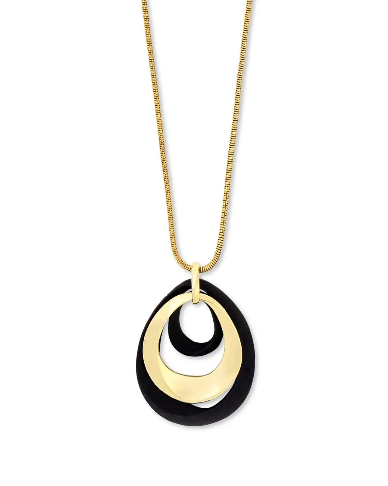 Bijou Brigitte Statement-Ketten|Ketten Gold>Kette - Urban Ovals schwarz, gold