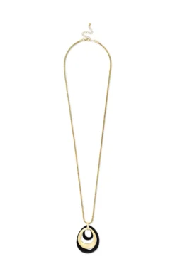 Bijou Brigitte Statement-Ketten|Ketten Gold>Kette - Urban Ovals schwarz, gold
