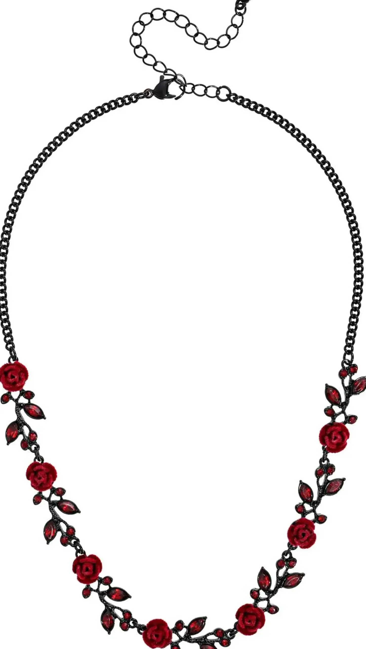 Bijou Brigitte Statement-Ketten|Blumenschmuck>Kette - Velvet Roses schwarz, rot