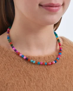 Bijou Brigitte Bunter Schmuck>Kette - Vibrant Agate mehrfarbig