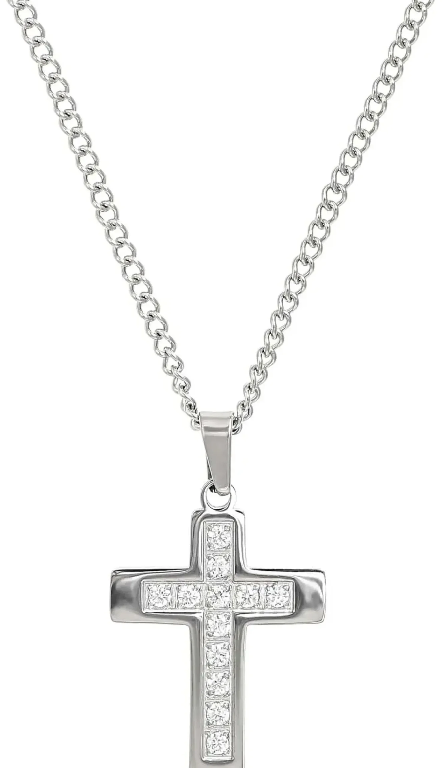 Bijou Brigitte Edelstahlketten|Wasserfester Schmuck>Kette - Vintage Cross silber