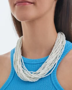 Bijou Brigitte Statement-Ketten>Kette - White Glass weiß