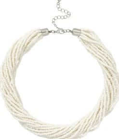 Bijou Brigitte Statement-Ketten>Kette - White Glass weiß