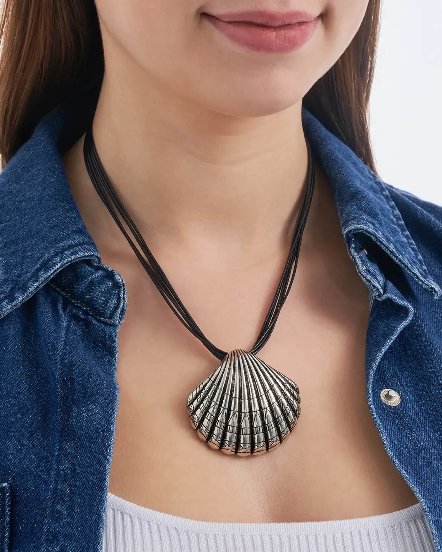 Bijou Brigitte Maritimer Schmuck|Muschelschmuck>Kette - Wonderful Shell schwarz, silber