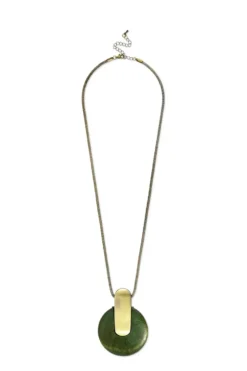 Bijou Brigitte Statement-Ketten>Kette - Wood Circle grün