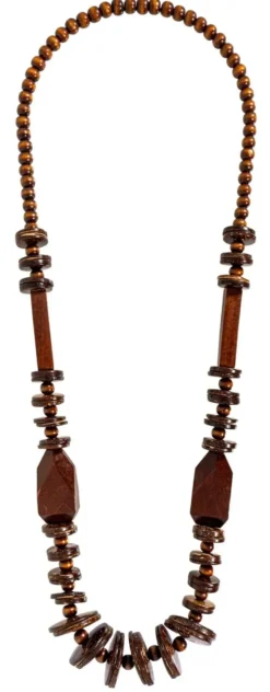 Bijou Brigitte Statement-Ketten|Boho-Schmuck>Kette - Wooden Discs braun