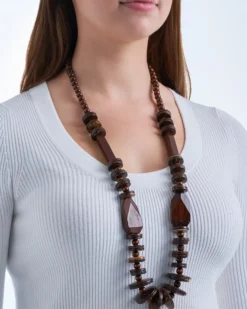 Bijou Brigitte Statement-Ketten|Boho-Schmuck>Kette - Wooden Discs braun