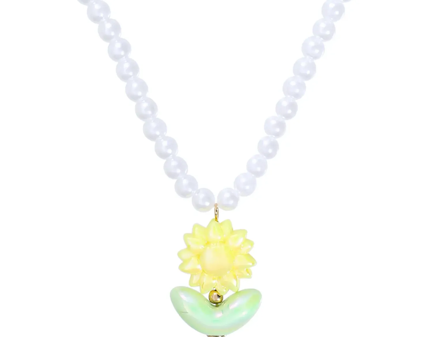 Bijou Brigitte Perlenschmuck|Perlenketten>Kette - Yellow Flower weiß, gelb