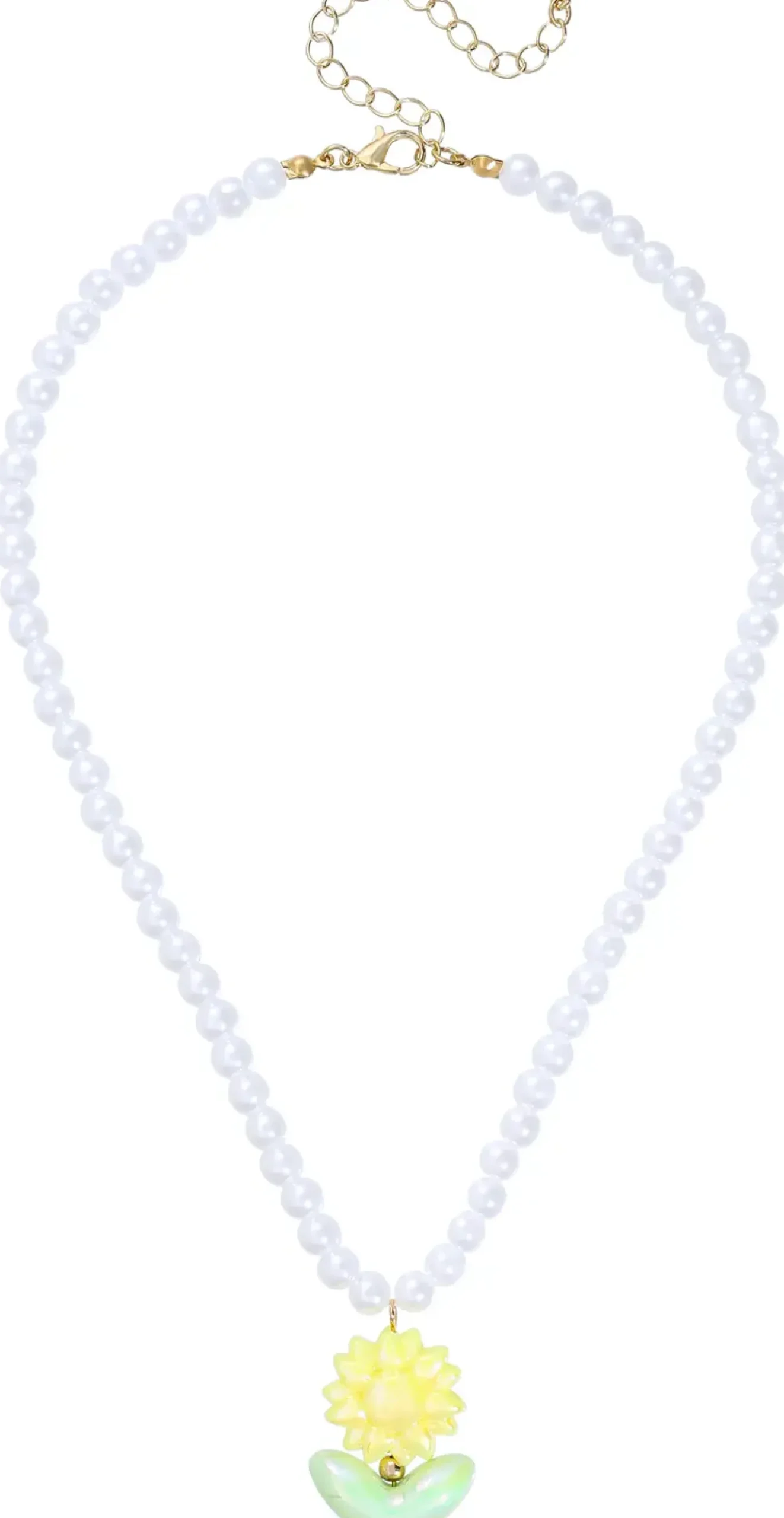 Bijou Brigitte Perlenschmuck|Perlenketten>Kette - Yellow Flower weiß, gelb