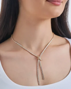 Bijou Brigitte Ketten Gold>Kette - Zirconia Knot gold