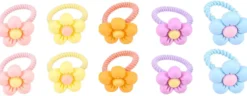 Bijou Brigitte Kinderschmuck>Kinder Haargummi-Set - Happy Flowers mehrfarbig