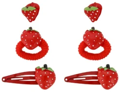 Bijou Brigitte Kinderschmuck|Haarspangen>Kinder Haar-Set - Erdbeertraum rot