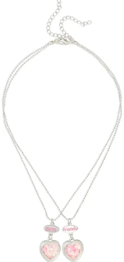 Bijou Brigitte Kinderschmuck>Kinder Kette - Herzchen rosa, silber