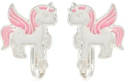 Bijou Brigitte Kinderschmuck|Clips>Kinder Ohrclips - Fly Away rosa, weiß, silber