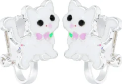 Bijou Brigitte Kinderschmuck|Clips>Kinder Ohrclips - White Cutie weiß
