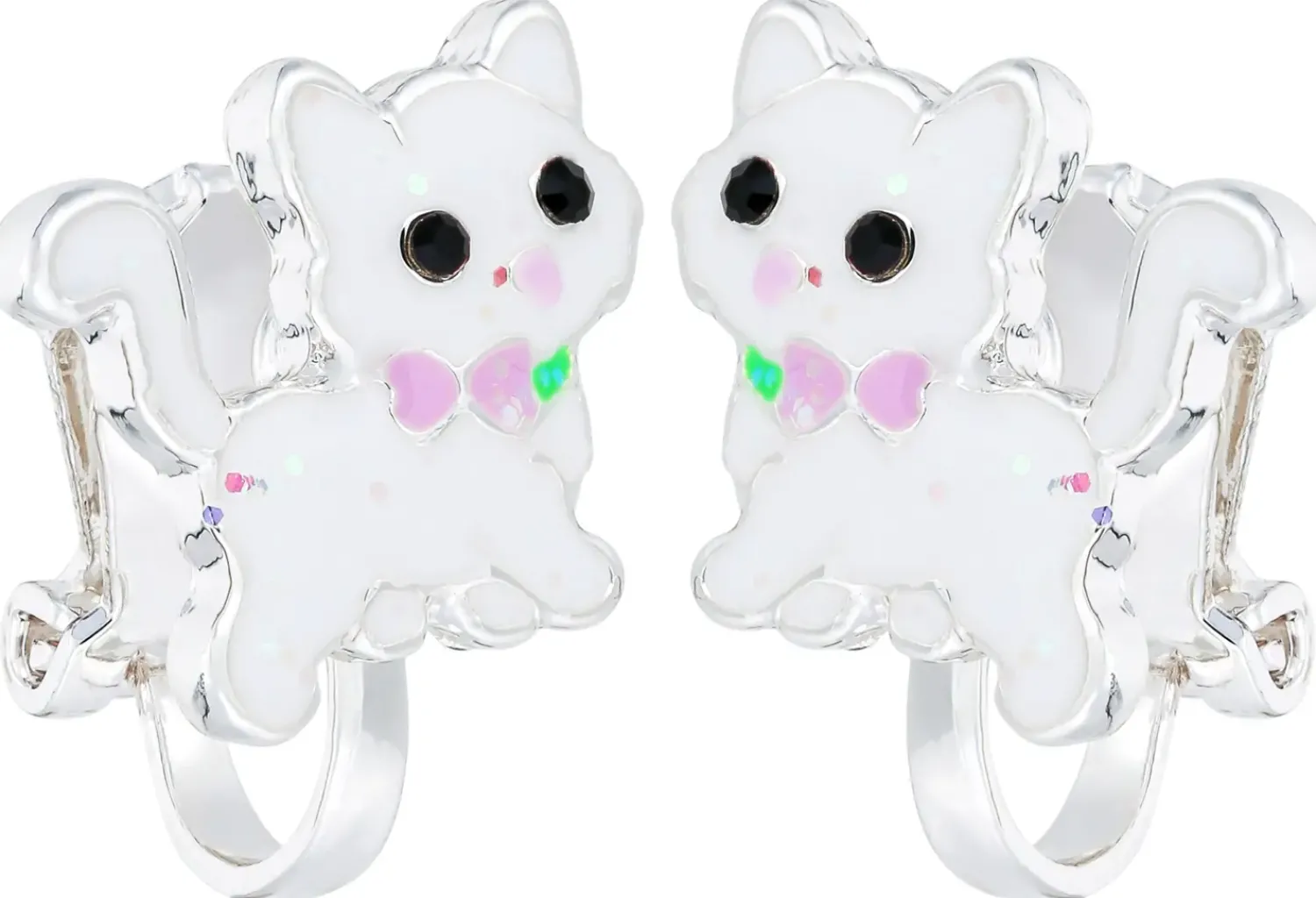 Bijou Brigitte Kinderschmuck|Clips>Kinder Ohrclips - White Cutie weiß