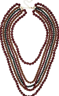 Bijou Brigitte Layering-Ketten|Statement-Ketten>Layering Kette - Autumn Beads braun, grün, rot