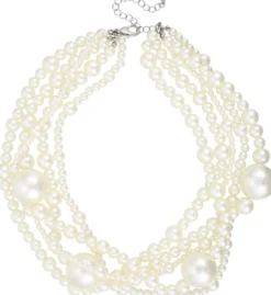 Bijou Brigitte Layering-Ketten|Perlenschmuck>Layering Kette - Chunky Pearls weiß