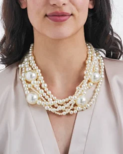 Bijou Brigitte Layering-Ketten|Perlenschmuck>Layering Kette - Chunky Pearls weiß