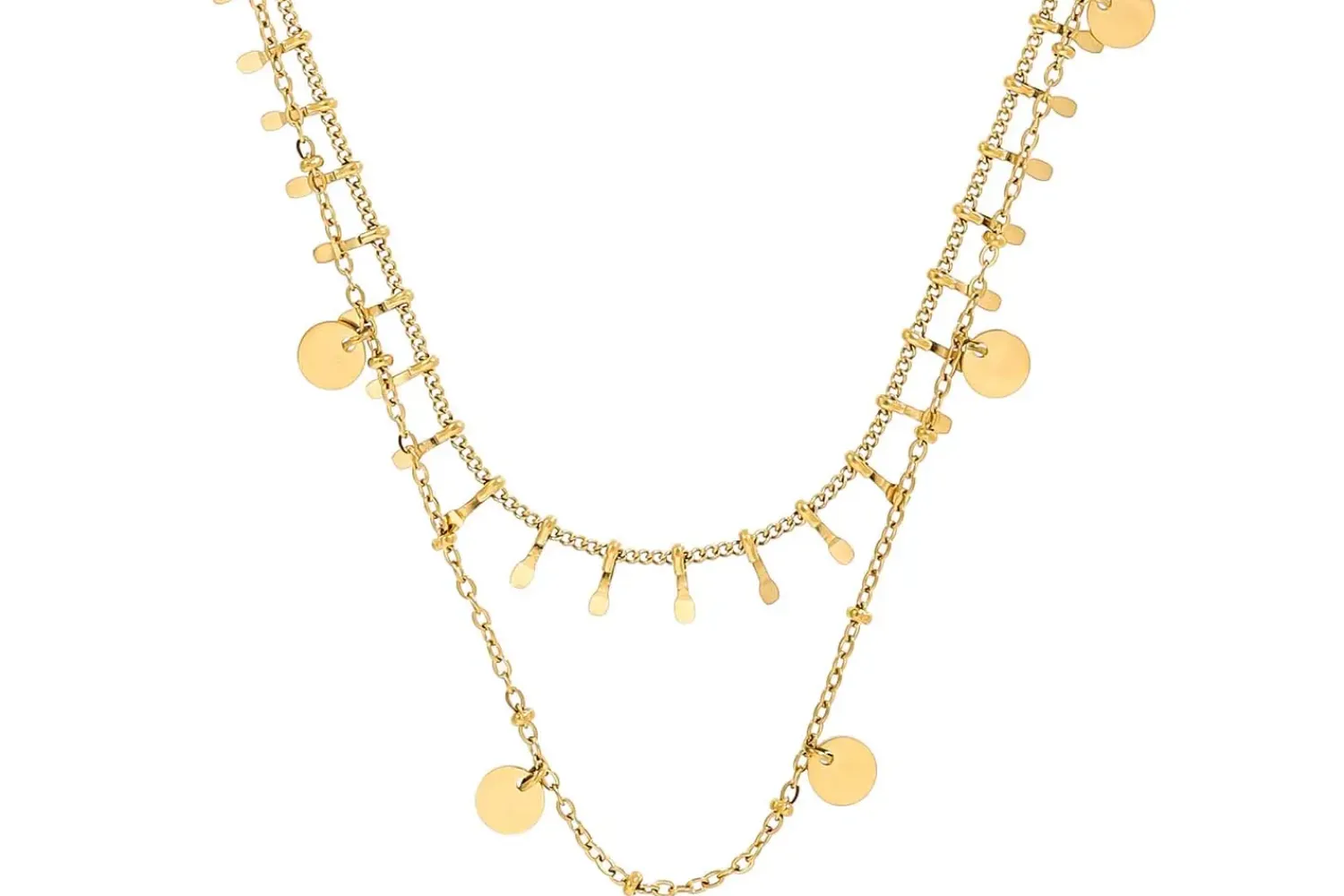 Bijou Brigitte Edelstahlschmuck In Gold|Layering-Ketten>Layering Kette - Classic Plates gold