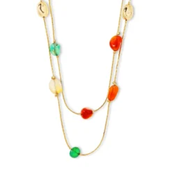 Bijou Brigitte Layering-Ketten|Ketten Gold>Layering Kette - Colorful Agate gold, mehrfarbig
