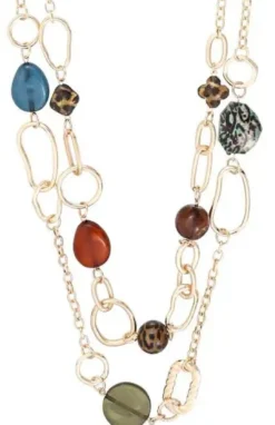 Bijou Brigitte Layering-Ketten|Ketten Gold>Layering Kette - Different Rows gold, mehrfarbig