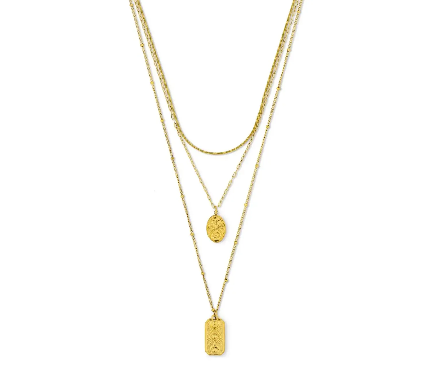 Bijou Brigitte Edelstahlschmuck In Gold|Layering-Ketten>Layering Kette - Double Plate gold