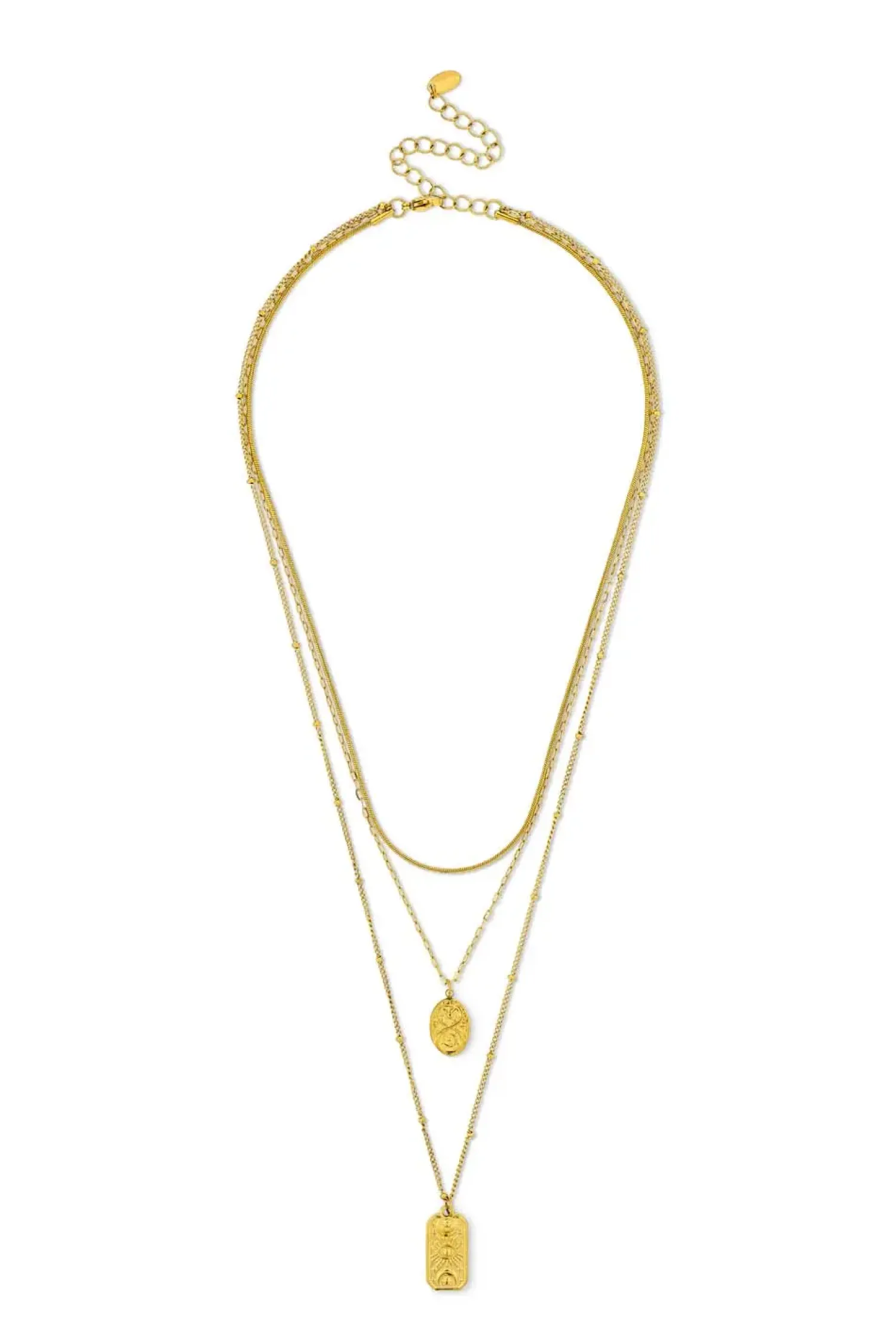Bijou Brigitte Edelstahlschmuck In Gold|Layering-Ketten>Layering Kette - Double Plate gold