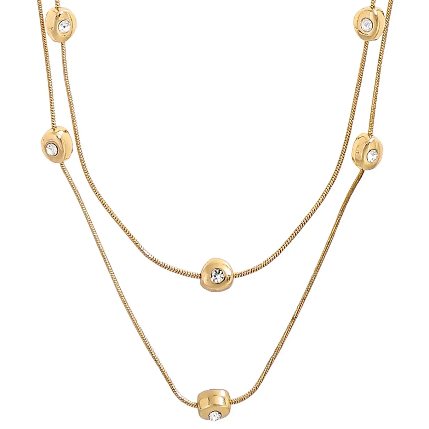 Bijou Brigitte Layering-Ketten|Ketten Gold>Layering Kette - Double Sparkle gold