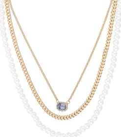 Bijou Brigitte Layering-Ketten|Perlenschmuck>Layering-Kette - Elegant Crystal gold, weiß