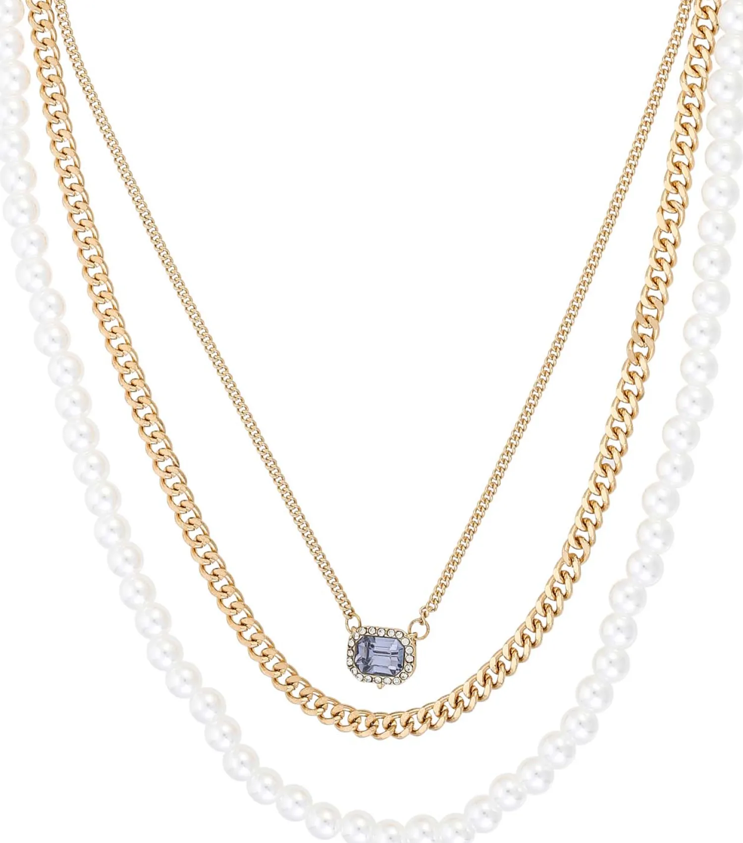 Bijou Brigitte Layering-Ketten|Perlenschmuck>Layering-Kette - Elegant Crystal gold, weiß