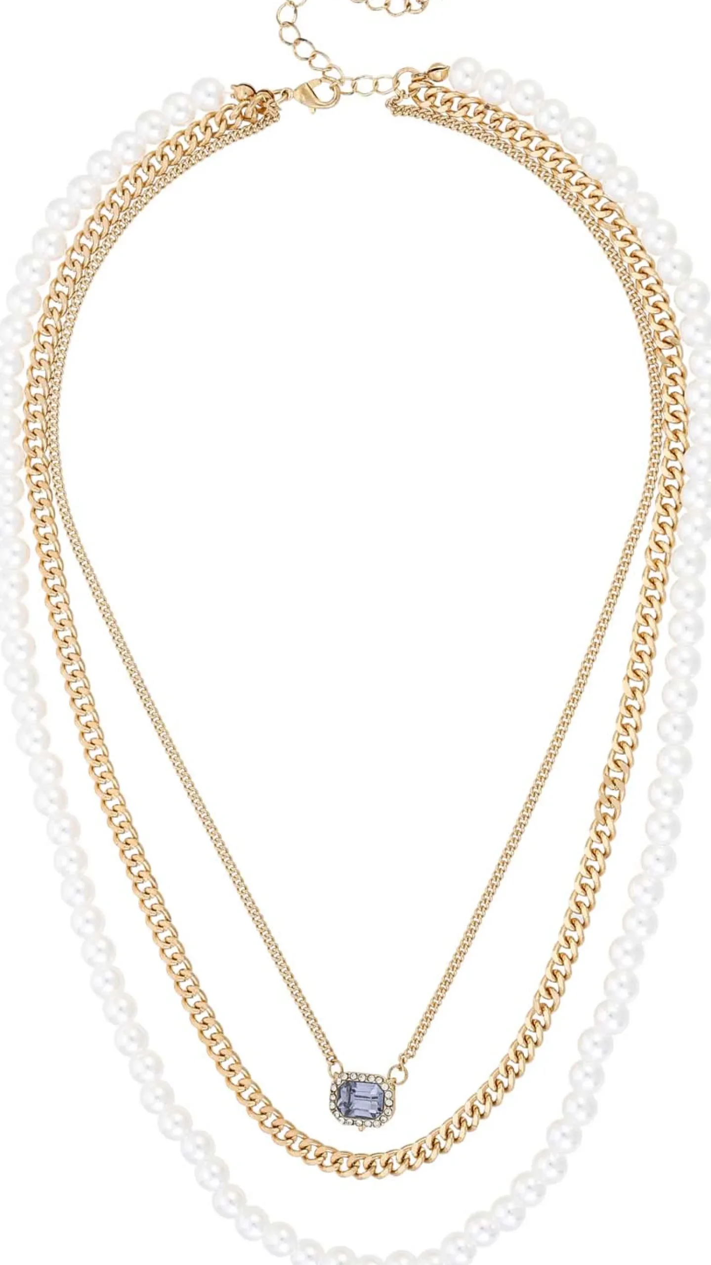 Bijou Brigitte Layering-Ketten|Perlenschmuck>Layering-Kette - Elegant Crystal gold, weiß