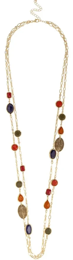 Bijou Brigitte Layering-Ketten|Boho-Schmuck>Layering Kette - Fall Stones gold, mehrfarbig