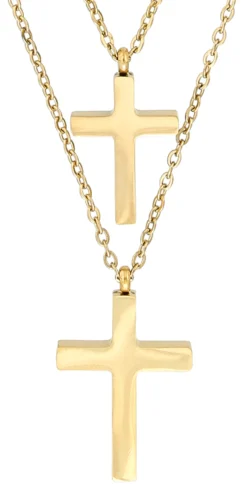 Bijou Brigitte Edelstahlschmuck In Gold|Layering-Ketten>Layering Kette - Glossy Cross gold