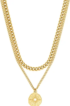 Bijou Brigitte Wasserfester Schmuck|Ketten Gold>Layering Kette - en Compass gold