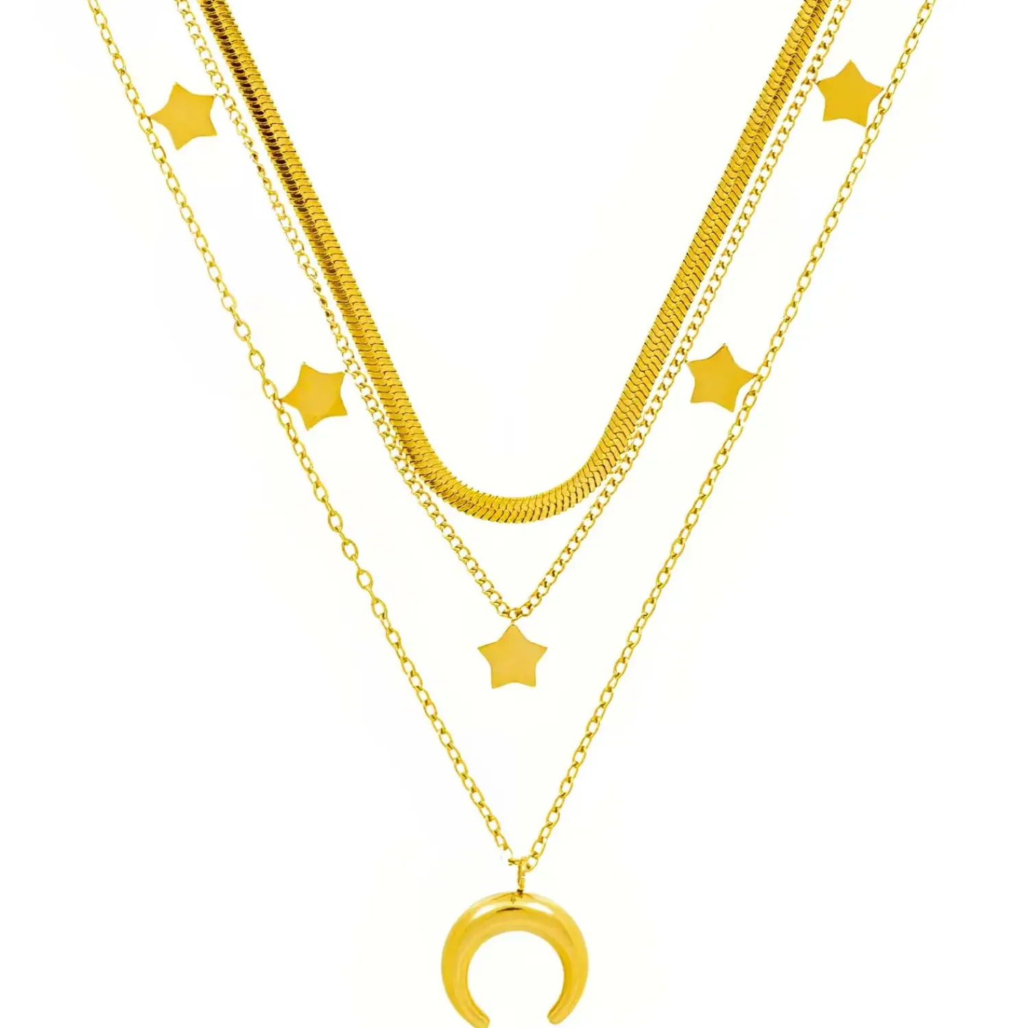Bijou Brigitte Edelstahlschmuck In Gold|Layering-Ketten>Layering Kette - en Trio gold
