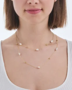 Bijou Brigitte Perlenschmuck|Perlenketten>Layering Kette - Graceful Layers gold, weiß