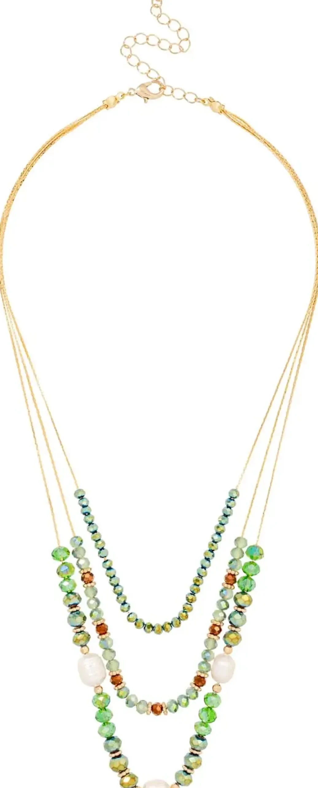 Bijou Brigitte Layering-Ketten|Boho-Schmuck>Layering Kette - Green Beads gold, grün